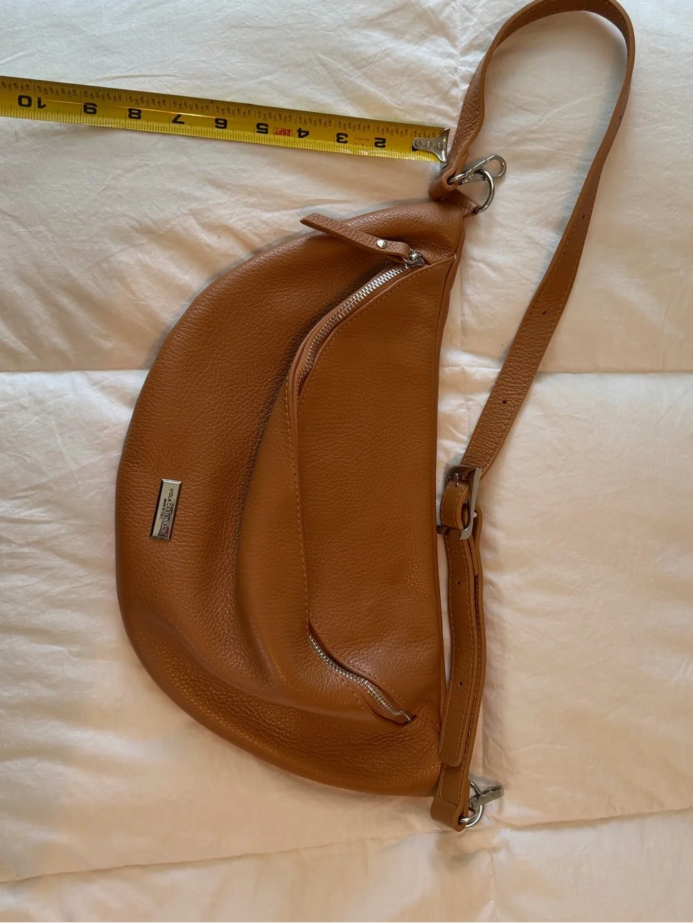 Genuine Viola Castellani leather chest bum sling bag crossbody - Picture 8 of 9